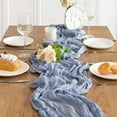 thumbnail image 1 of WZXPWT Boho Gauze Table Runner, 36"x118" Romantic Sheer Cheesecloth Table Runner, Wedding Party Bridal Birthday Shower Decorations, Reusable & Soft Polyester Table Cover, 1 of 8