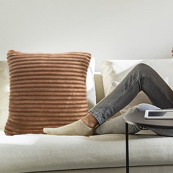 WZXPWT Breathable Flannel Pillow Cover, 21"x21" Wicking Drawstring Cushion Cover - Machine-Washable Soft Bedding with Anti-Pilling Finish(Coffee)