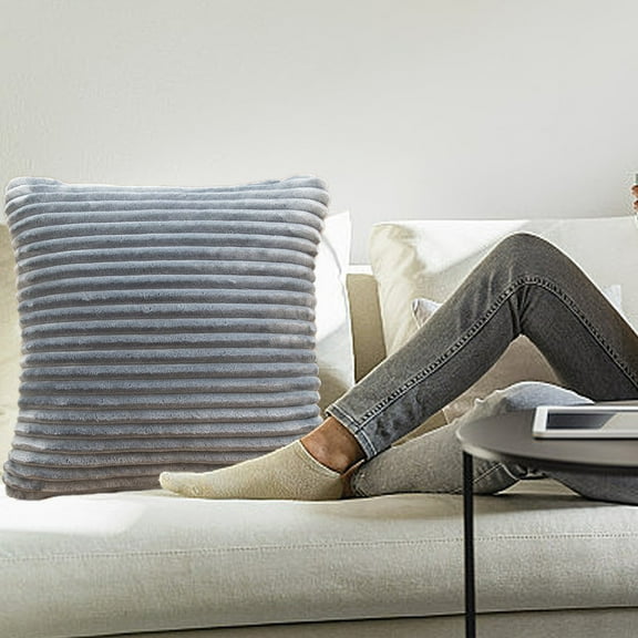 WZXPWT Breathable Flannel Pillow Cover, 21"x21" Wicking Drawstring Cushion Cover - Machine-Washable Soft Bedding with Anti-Pilling Finish(Dark Gray)