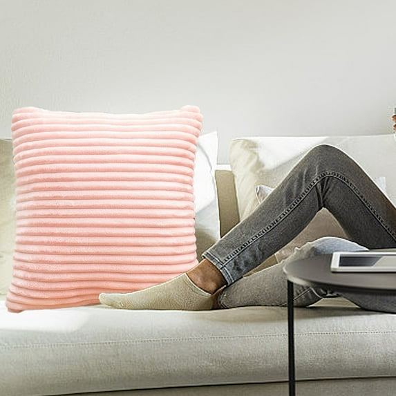 WZXPWT Breathable Flannel Pillow Cover, 21"x21" Wicking Drawstring Cushion Cover - Machine-Washable Soft Bedding with Anti-Pilling Finish(Pink)