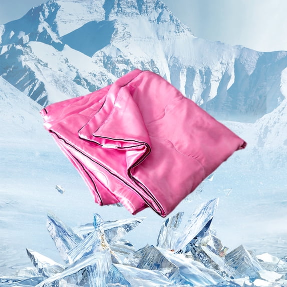 WZXPWT Breathable Ice Silk Comforter, 59"x78" Queen Size Summer Quilt with Moisture-Wicking Technology - Lightweight Machine-Washable Bedding for All-Season Home/Bedroom Comfort(Pink)
