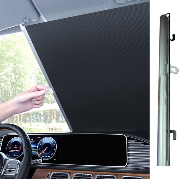 WZXPWT Car Sunshade, Auto Sun Protection, Heat Insulation, Automatic Rolling Shutter, Retractable Car Sunshade, Car Mounted Curtain