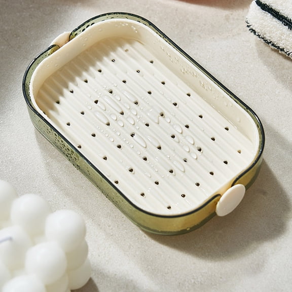 WZXPWT Durable Double-Layer Soap Box with Drainage for Bathroom Countertop Organization