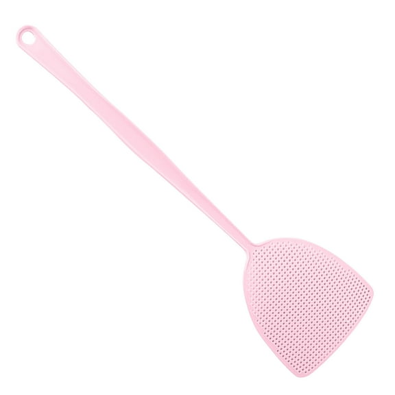 WZXPWT Durable Thickened Plastic Fly Swatter, 17.5" Manual Insect Control Tool - Large Anti-Escape Mesh Kitchen Helper with Long Handle & Lightweight Design for Flies/Mosquitoes(Pink)