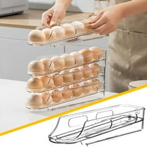 WZXPWT Egg Dispenser Fridge Organizer, Space-Saving Egg Storage Box & Rolling Egg Tray for Refrigerator Fresh-Keeping (1 Piece)