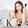 thumbnail image 1 of WZXPWT Flower Letter Makeup Bag, Alphabet Cosmetic Pouch & Personalized Gift Bag, 1 of 6
