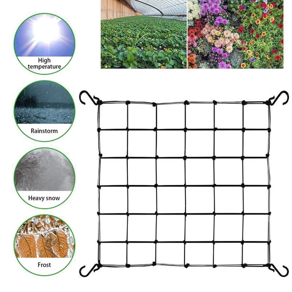 WZXPWT Fruit-Supporting Garden Netting, Elastic Plant Trellis with Adjustable Hooks for Indoor & Outdoor Use, Durable Polyester Growth Support Mesh