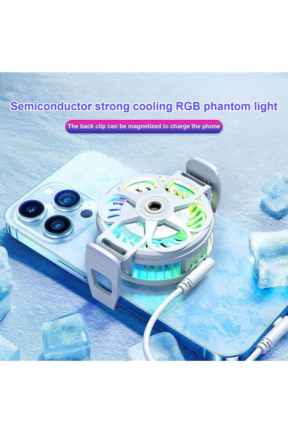G7 Phone Cooler, Magnetic Clip Phone Radiator with RGB Lighting, Gaming Phone Heat Reducer, Live Streaming Mobile Temperature Regulator