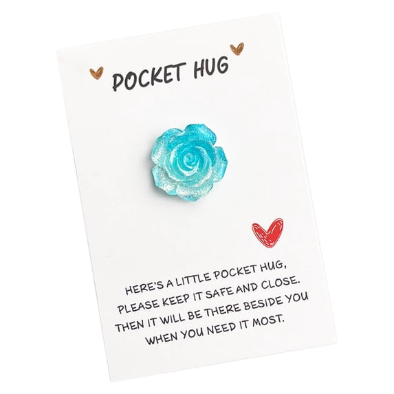 WZXPWT Gradient Glitter Rose Pocket Cuddle Card, Heartfelt Rose Keepsake Card, Unique Rose Love Note Card, Personalized Rose Greeting Card