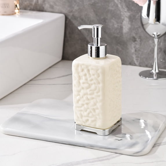WZXPWT Hand Dispenser Bottle, Stylish Liquid Soap Dispenser with Refillable Pump, Modern Lotion Dispenser for Bathroom and Kitchen, Multi-Purpose Hand Wash Station Accessories