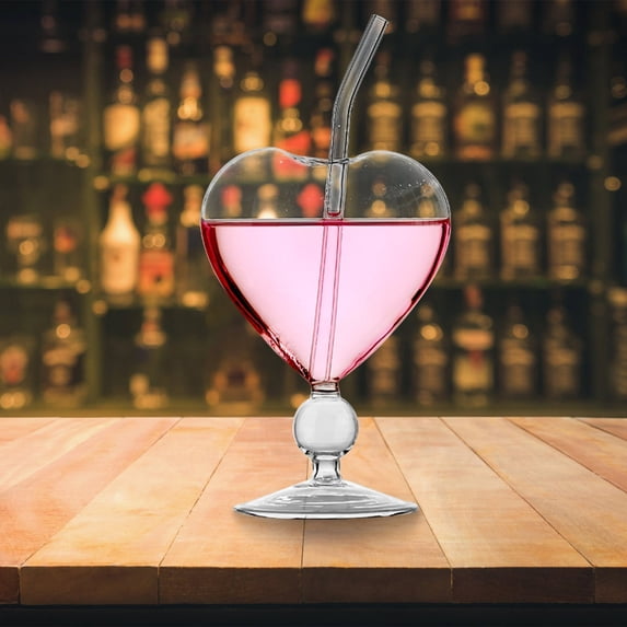 WZXPWT Heart-Shaped Cocktail Glass, Clear Glass Cupid Glass, Novelty Wine Goblet, Stylish Champagne Cup for Parties