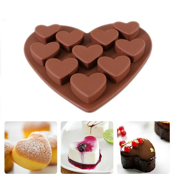 WZXPWT Heart Shaped Molds, Fondant Cake Molds, Chocolate Heart Mold, Silicone Heart Shaped Baking Mold