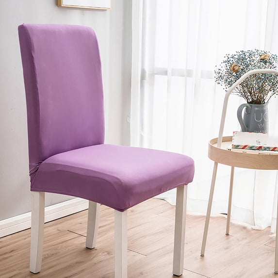 WZXPWT High-Elastic Polyester Blend Chair Slipcover, 16"-24" Universal Fit Dining Chair Cover - Anti-Spill 360° Protection Slipcover with Breathable Fabric(Purple)