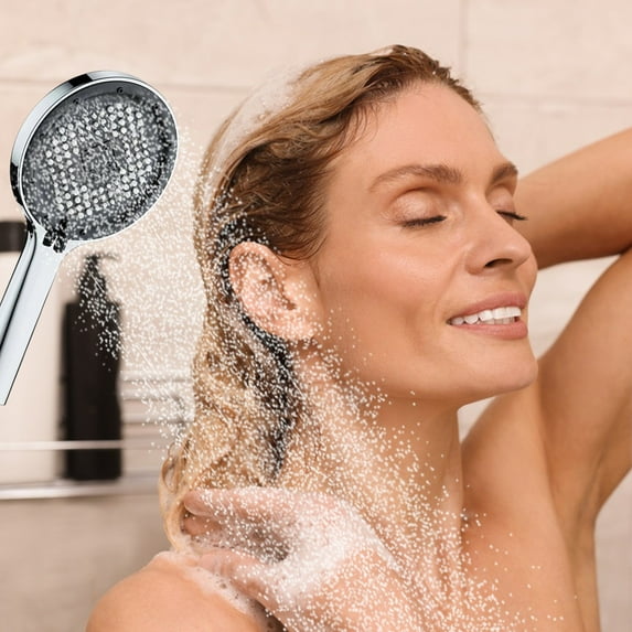WZXPWT High-Pressure Handheld Showerhead, Powerful Spray Shower Head, 5-Mode Filtered Shower for Low Water Pressure, Easy Install Universal Shower Set for Elderly and Kids