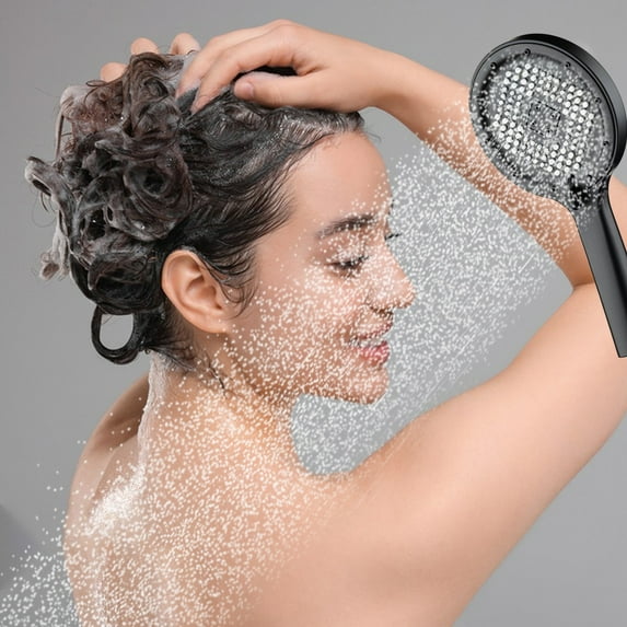 WZXPWT High-Pressure Handheld Showerhead, Powerful Spray Shower Head, 5-Mode Filtered Shower for Low Water Pressure, Easy Install Universal Shower Set for Elderly and Kids