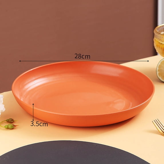 WZXPWT Household Vegetable Plates, Large Anti-Fall Round Snack Plates, Dining Table Salad and Garbage Plates for Kitchen and Party Use
