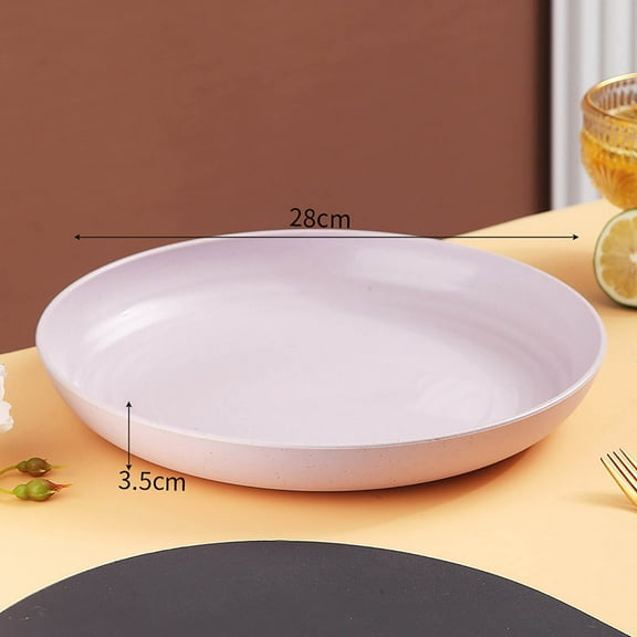 WZXPWT Household Vegetable Plates, Large Anti-Fall Round Snack Plates, Dining Table Salad and Garbage Plates for Kitchen and Party Use
