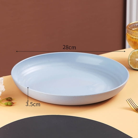 WZXPWT Household Vegetable Plates, Large Anti-Fall Round Snack Plates, Dining Table Salad and Garbage Plates for Kitchen and Party Use