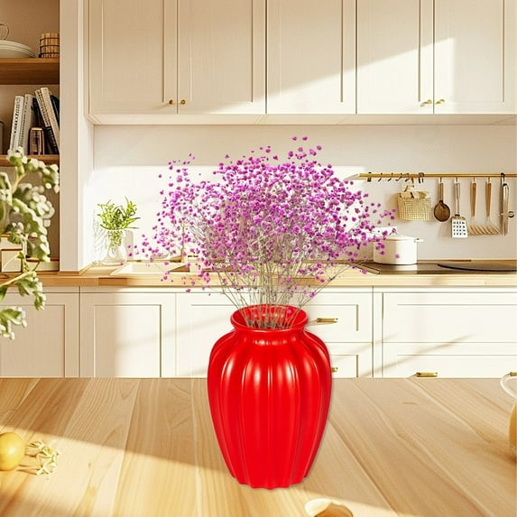 WZXPWT Imitation Ceramic Vase, Plastic Art Vase for Dried Flowers, Living Room Decor Ornament, Dining Table Decorative Vase
