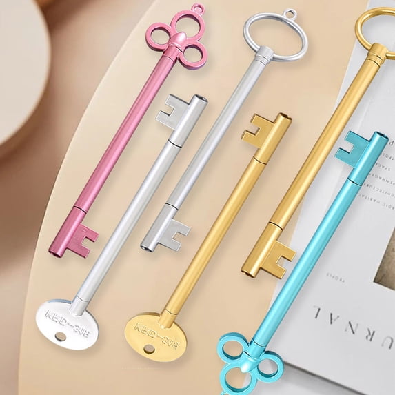 WZXPWT Key Shaped Pen, Vintage Key Style Writing Instrument, Cute Student Stationery, Water Pen for Learning Supplies