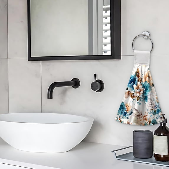 WZXPWT Kitchen Bar Hanging Towel, Bathroom Hand Drying Cloth, Soft Absorbent Printed Towels, Decorative Hanging Hand Wipes