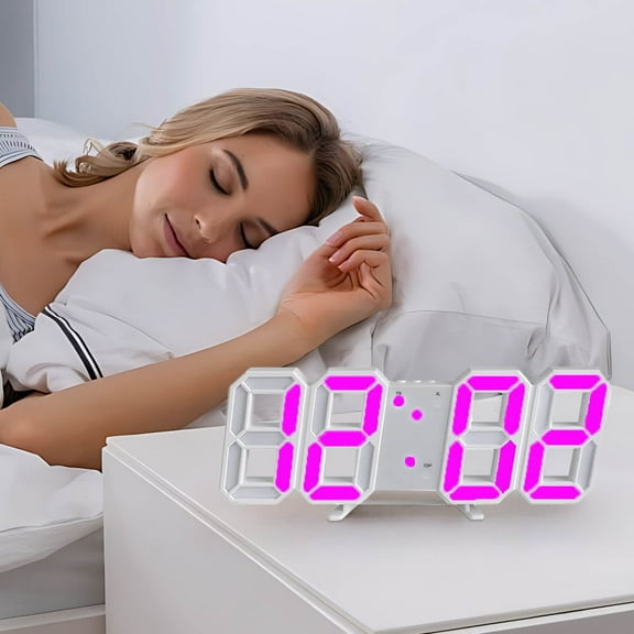 WZXPWT LED Digital Clock, Glowing Night Mode Wall Decoration, Adjustable Electronic Table Clock with Date and Temperature Display, USB Powered for Living Room Use