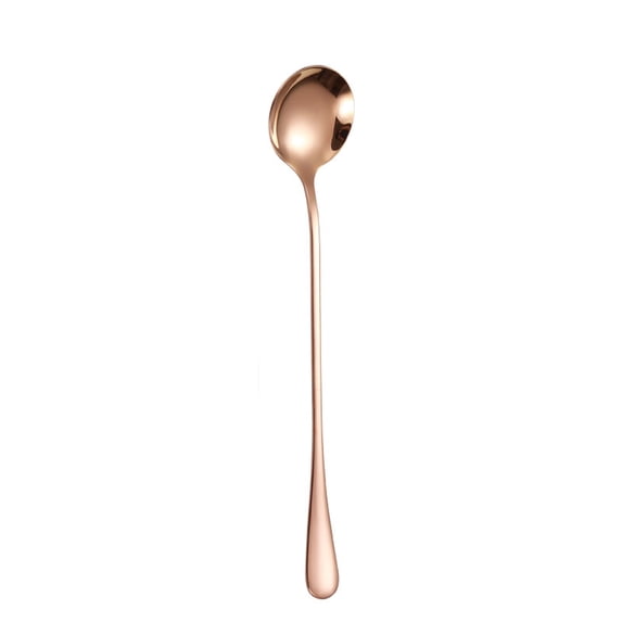 WZXPWT Long-Handle Stainless Steel Mixing Spoon, Versatile Coffee & Ice Cream Spoon, Durable Round Tip Stirring Utensil