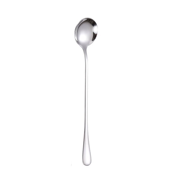 WZXPWT Long-Handle Stainless Steel Mixing Spoon, Versatile Coffee & Ice Cream Spoon, Durable Round Tip Stirring Utensil