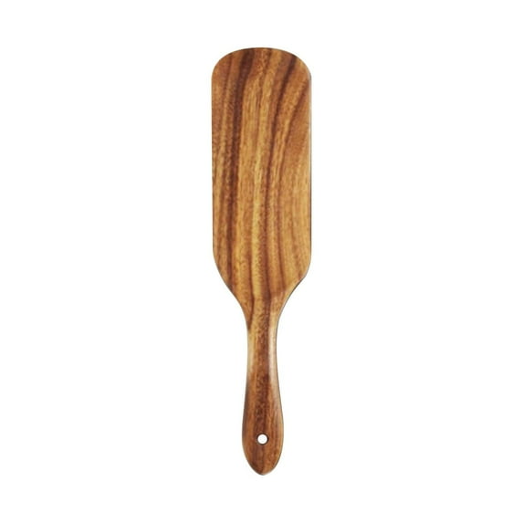 WZXPWT Long Handled Teak Wood Spatula, Multi-functional Cooking Utensil, Ergonomic Handle Stirring Spoon, Easy Clean Kitchen Tool