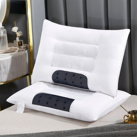 WZXPWT Magnet Cassia Student Dormitory Double Bed And Breakfast Pillow Core Neck Pillow, Moisture Absorbing Breathable Knitted Pillow for Comfortable Sleep（16"x25")