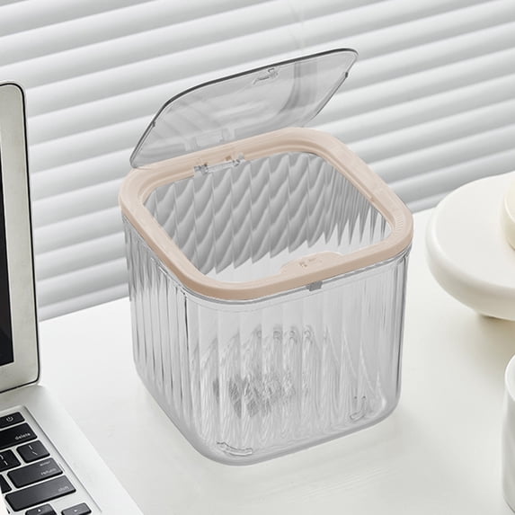 WZXPWT Mini Desktop Trash Can, Compact Household Waste Basket with Press Lid, Small Desk Organizer for Sundry Storage, Portable Trash Bin for Cleanliness