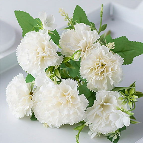 WZXPWT Mother's Day Party Wedding Decor Artificial Maple Leaves Carnations, Realistic Silk Artificial Maple Leaves for Multiple Occasions (Vase Not Included)