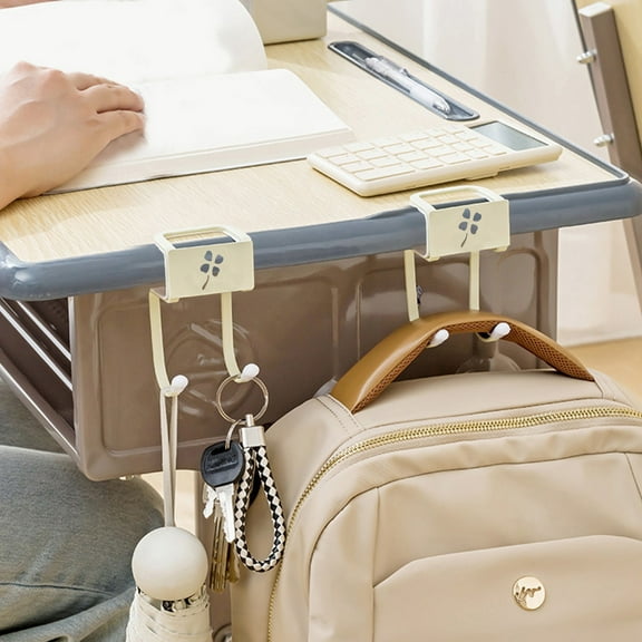 WZXPWT Multifunctional Desk Hook, No-Drill Hanging Organizer for Bags and Keys with Strong Plastic Grip, Space-Saving Desktop Accessory for Home and Office Use