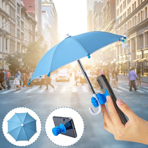 WZXPWT Phone Umbrella Stand, Adjustable Phone Umbrella Holder for Sun Protection, Portable Cell Phone Shade Stand, Suction Cup Mobile Device Canopy for Outdoor Use