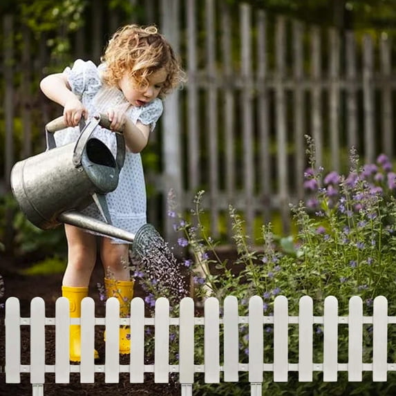 WZXPWT Plastic Garden Fence, White Decorative Picket Fence for Lawns, Modular Garden Edging for Flowerbeds, Outdoor Plant Border Fencing