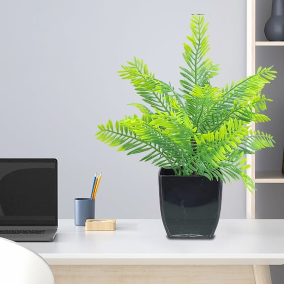 WZXPWT Plastic Potted Plant, Realistic Simulation Greenery, Maintenance-Free Artificial Maple Leaves, Versatile Indoor Home Decor for Living Room & Events