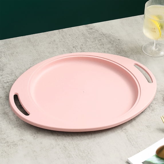 WZXPWT Plates, Oval Shaped Restaurant Plates with Handles, Durable Heat Resistant Serving Plates, Stackable Dining Plates for Family Meals