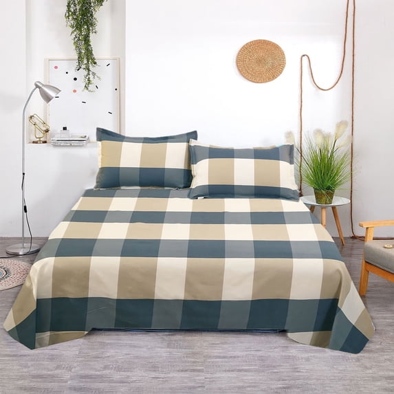 WZXPWT Polyester Bedding Set, Full Size Bed Sheet, 2 Pillowcases, All-Season Comfortable Sleeping Set for Adults and Kids