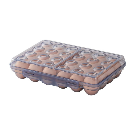 WZXPWT Portable Stackable Egg Storage Box, Food Grade Preservation Container, Household Refrigerator Organizer, Transparent Egg Carrier with Handle