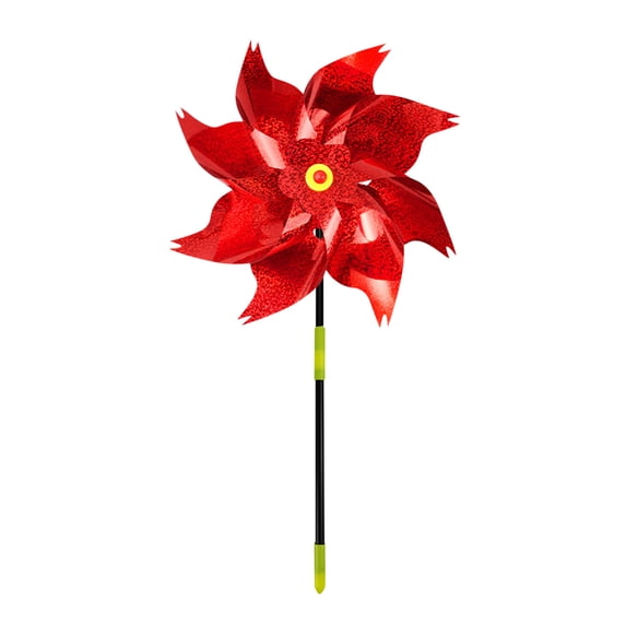 WZXPWT Reflective Windmill, Bird Deterrent DIY Garden Decor - 10"x20" Thickened Plastic Windmill for Orchard/Farm/Party Use(Red)