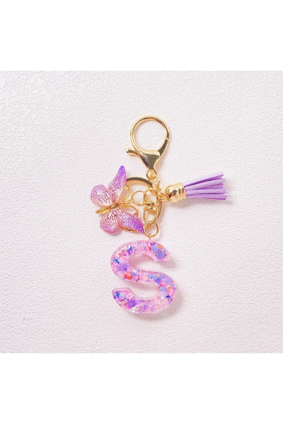 Resin Letter Keychain, Personalized Name Keychain for Women, Cute Tassel Keychain Accessory for Backpacks and Wallets, Stylish Car Keychain Gift for Her
