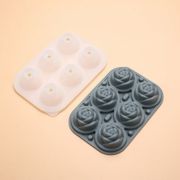 WZXPWT Reusable Ice Tray with Lid, Silicone Rose Art Mold for Cocktails Whiskey and Coffee