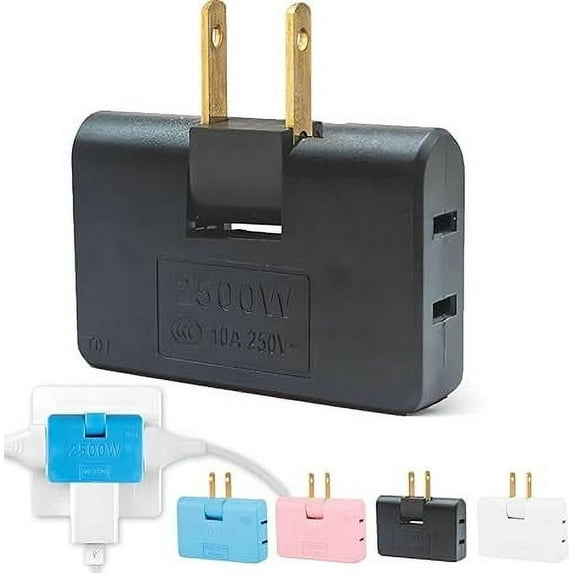 WZXPWT Rotatable Socket Converter, Multi-Function Wall Outlet Extender, 3-Way Plug Adapter with Safe Copper Terminals, Space-Saving Power Strip for Home & Travel