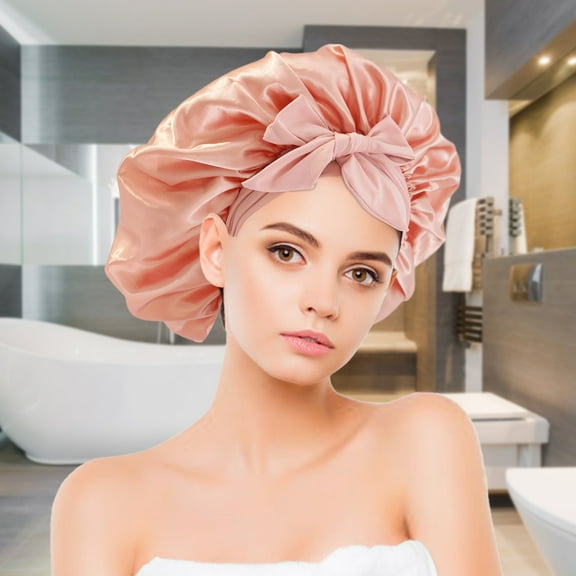 WZXPWT Satin Nightcap, Dual-Sided Satin Sleep Cap, Silk Hair Care Bonnet, Adjustable Wide-Brimmed Hat for Women