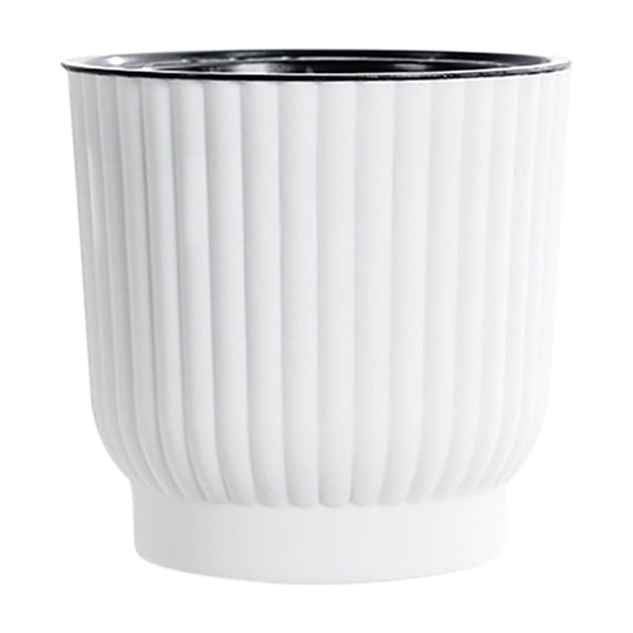 WZXPWT Self Absorbing Lazy Flowerpot, Automatic Watering Intelligent Potted Plant with Vertical Pattern Design, Durable Resin Tabletop Planter for Home and Office