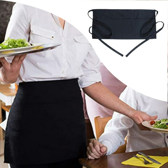 WZXPWT Short Half-Length Apron, Barbecue Waiter's Workwear, Gardening Kitchen Bib, Multi-Purpose Restaurant & Outdoor Apron