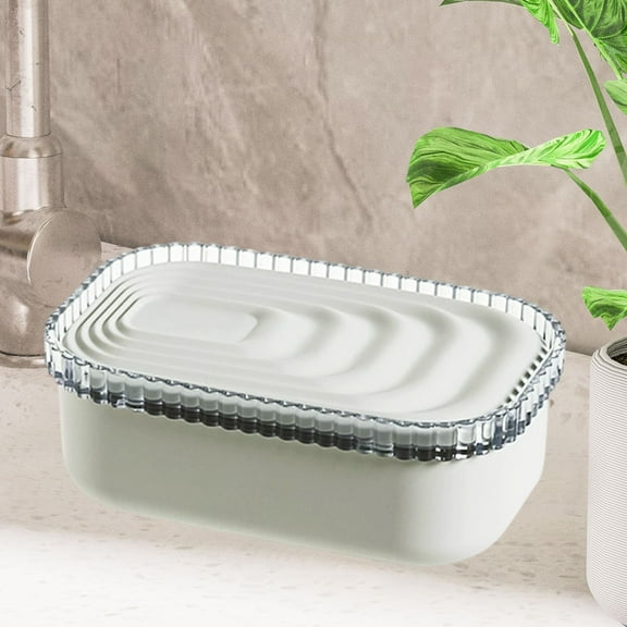 WZXPWT Soap Dish with Lid, Draining Bar Soap Holder, European-Style Printed Soap Case, Bathroom Household Cleaner