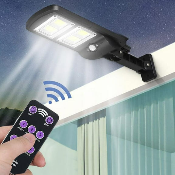 WZXPWT Solar Motion Sensor Security Light, Outdoor LED Wall Lamp with Remote Control, Waterproof Solar Powered Yard Fence Garden Patio Front Door Light, 4 Modes Super Bright 64 LEDs