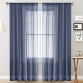 thumbnail image 1 of WZXPWT Solid-Color Double-String Polyester Curtain Sheers, Semi-Sheer Window Drapes with Rod-Pocket Design, Light-Filtering Fabric Panels for Privacy, Modern Room Decor, 1 of 6