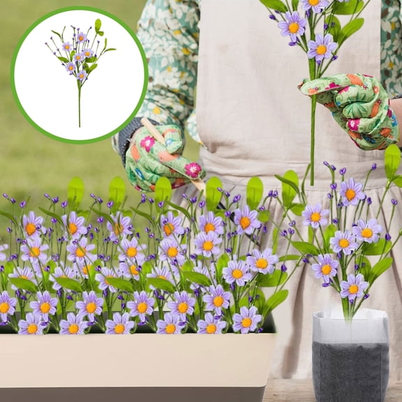 WZXPWT Spring Wildflower Artificial Maple Leaves, European Daisy Fake Berry Stems, Green Leaves Arbor Decoration